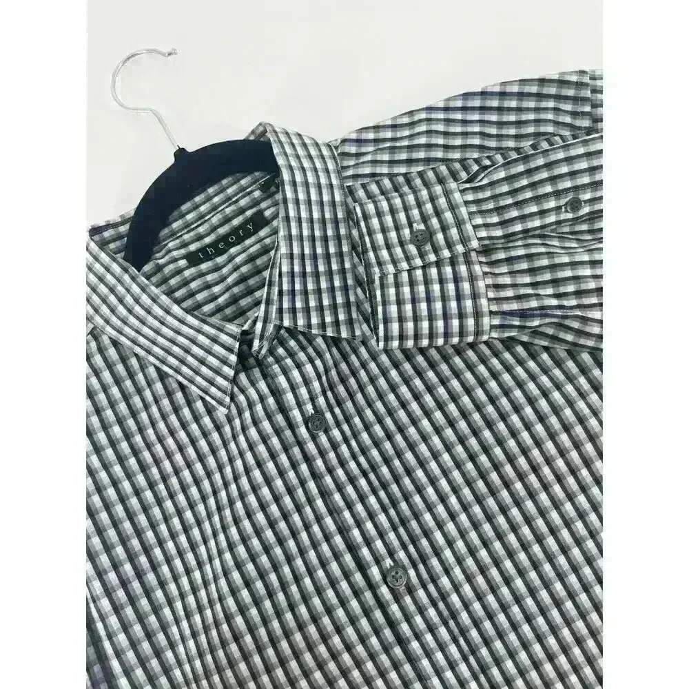 Theory Zack PS Men's Long Sleeve Button Down Shirt Size XL Plaid Business Casual